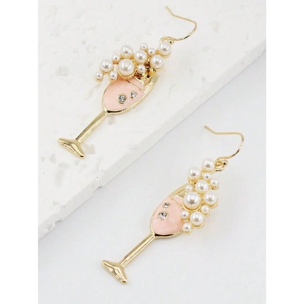 Pink ChampagneβGlass Earrings A1943